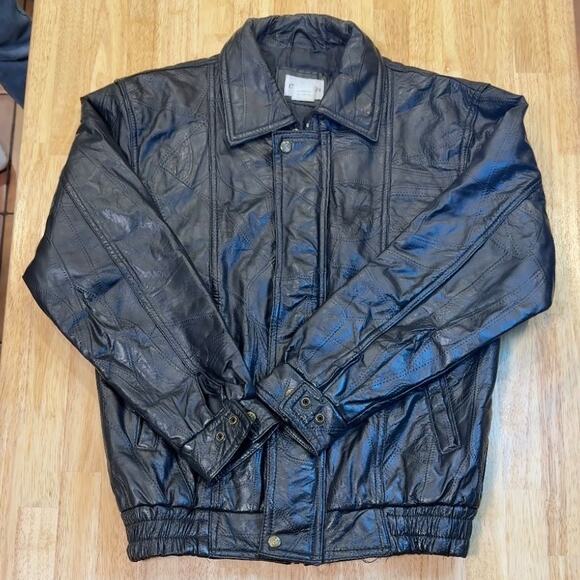 CW Classic‎ Vintage Pebbled Leather Aviator Jacket size sm